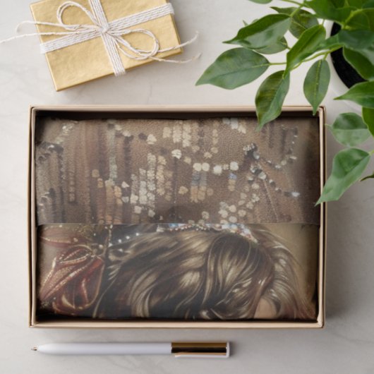 Flapper meisje goud tissuepapier (Geschenk)