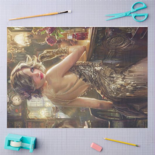 Flapper meisje goud tissuepapier (Craft)