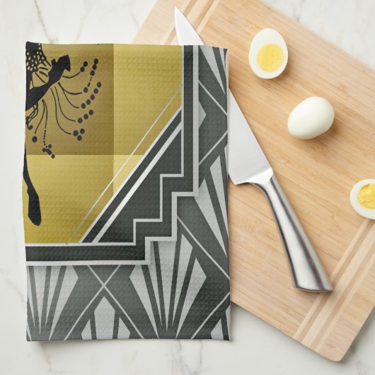 Flapper meisje keukenhanddoek (Quarter Fold)