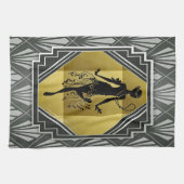 Flapper meisje keukenhanddoek (Horizontaal)