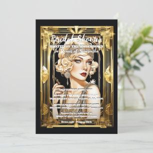 Flapper meisje speakeasy 1920's blonde gatsby them kaart