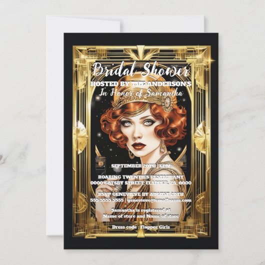 Flapper meisje speakeasy 1920's formele kostuumfee kaart (Voorkant)