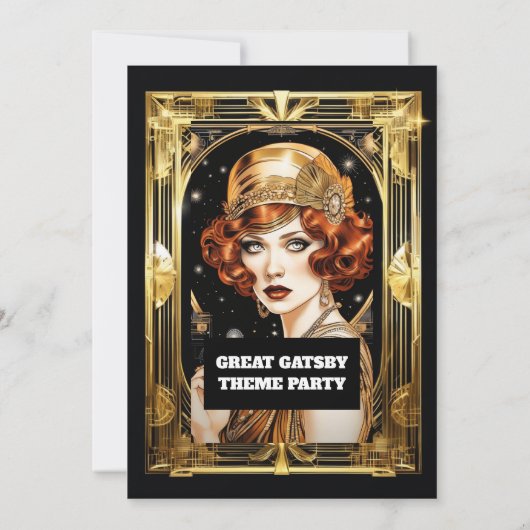 Flapper meisje speakeasy 1920's formele kostuumfee kaart (Achterkant)