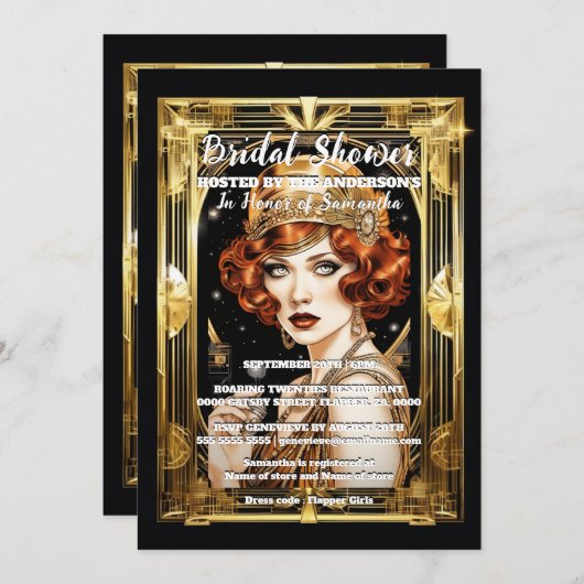 Flapper meisje speakeasy 1920's formele kostuumfee kaart (Voorkant / Achterkant)