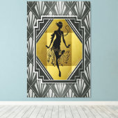 flapper meisje verpakt canvas afdruk (Insitu (Houten vloer))