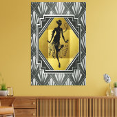 flapper meisje verpakt canvas afdruk (Insitu (Woonkamer))