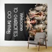 Flapper meisjes 1920 art deco Great Gatsby thema Wandkleed (In Situ (horizontaal))