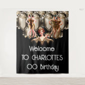 Flapper meisjes 1920 art deco Great Gatsby thema Wandkleed (Voorkant)