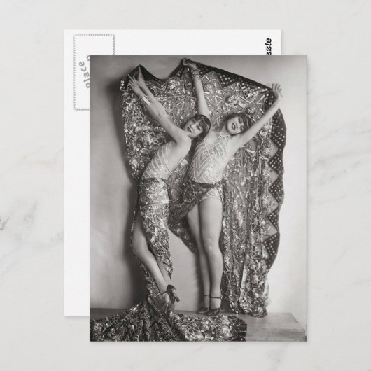 Flapper meisjes Frans  Briefkaart foto (Voorkant / Achterkant)