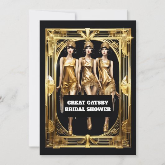 Flapper meisjes speakeasy 1920's grote gatsby them kaart (Achterkant)
