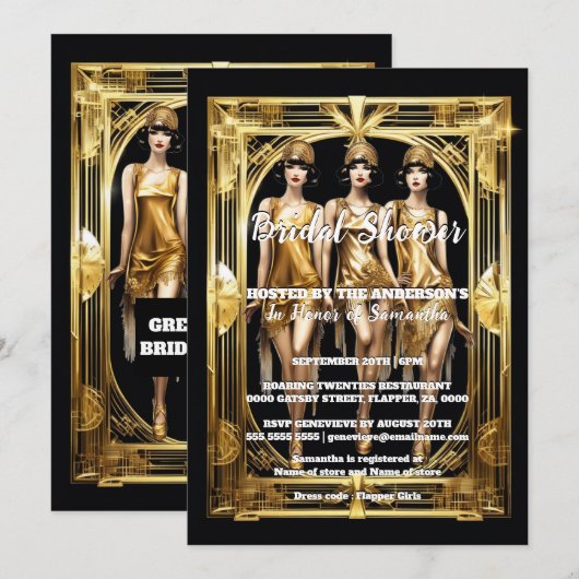 Flapper meisjes speakeasy 1920's grote gatsby them kaart (Voorkant / Achterkant)