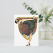 Flapper met Peacock Emblem Briefkaart (Staand voorkant)