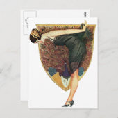 Flapper met Peacock Emblem Briefkaart (Voorkant / Achterkant)