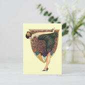 Flapper met Peacock Emblem Briefkaart (Staand voorkant)