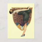 Flapper met Peacock Emblem Briefkaart (Voorkant)