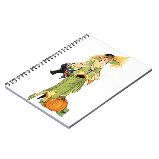 Flapper met pompoen notitieboek (Linkerzijde)