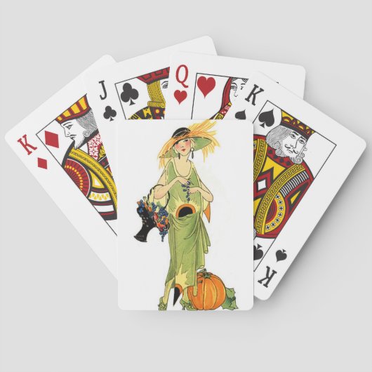 Flapper met pompoen pokerkaarten (Achterkant)