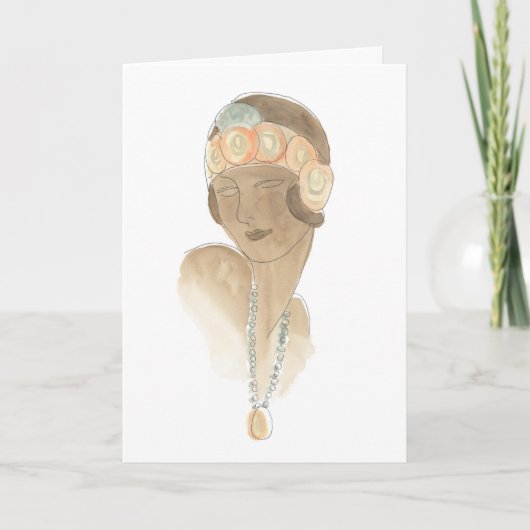 Flapper Mode-ketch - Vrouw met haarstuk Kaart (Voorkant)