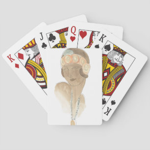 Flapper Mode-ketch - Vrouw met haarstuk Pokerkaarten