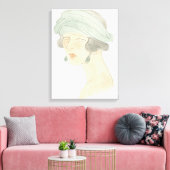 Flapper Mode Schets - Portret Canvas Afdruk (Insitu (Woonkamer))