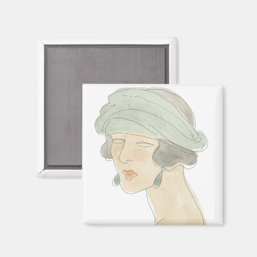 Flapper Mode Schets - Portret Magneet (Voorkant / Achterkant)