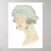 Flapper Mode Schets - Portret Poster (Voorkant)