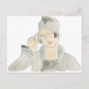 Flapper Mode Sketch Briefkaart