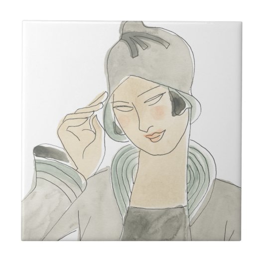 Flapper Mode Sketch Tegeltje (Voorkant)