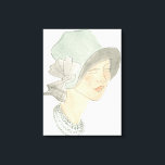 Flapper Mode Sketch - Vrouw met Pet Canvas Afdruk<br><div class="desc">Flapper Mode Sketches I van June Erica Vess. | 139025D</div>