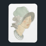Flapper Mode Sketch - Vrouw met Pet Magneet<br><div class="desc">Flapper Mode Sketches I van June Erica Vess. | 139025D</div>