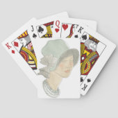 Flapper Mode Sketch - Vrouw met Pet Pokerkaarten (Achterkant)