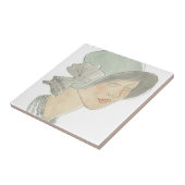 Flapper Mode Sketch - Vrouw met Pet Tegeltje (Zijkant)