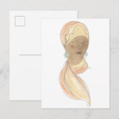 Flapper Mode Sketch - Vrouw met Scarf Briefkaart (Voorkant / Achterkant)