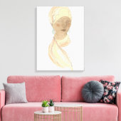 Flapper Mode Sketch - Vrouw met Scarf Canvas Afdruk (Insitu (Woonkamer))