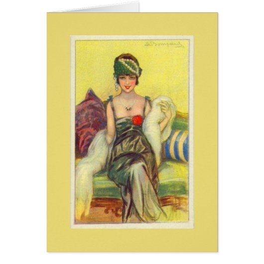 Flapper op een Settee, (Voorkant)