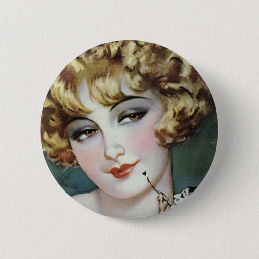 Flapper Painting Ronde Button 5,7 Cm (Voorkant)