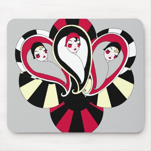 Flapper Paisley Art Deco inspireerde Mousepad Muismat (Voorkant)