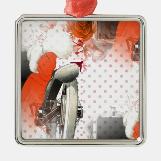 flapper polkadots metalen ornament (Voorkant)