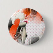 flapper polkadots ronde button 5,7 cm (Voorkant)