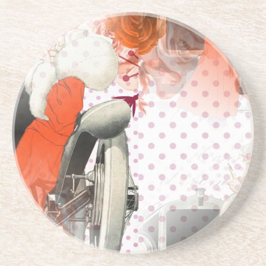 flapper polkadots zandsteen onderzetter (Voorkant)