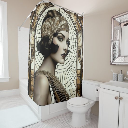 Flapper Roaring 20s Shower Curtain Douchegordijn (In situ)