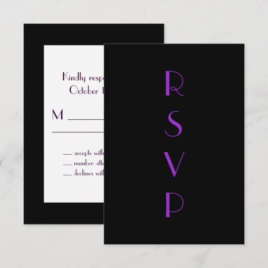 Flapper RSVP in Paarse (Voorkant / Achterkant)
