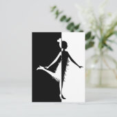 Flapper Silhouette Briefkaart (Staand voorkant)