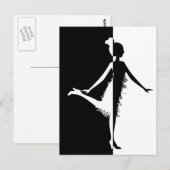 Flapper Silhouette Briefkaart (Voorkant / Achterkant)