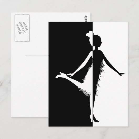 Flapper Silhouette Briefkaart (Voorkant / Achterkant)