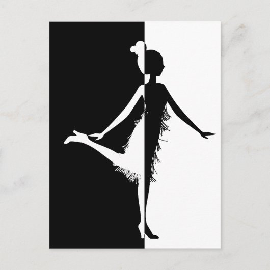 Flapper Silhouette Briefkaart (Voorkant)