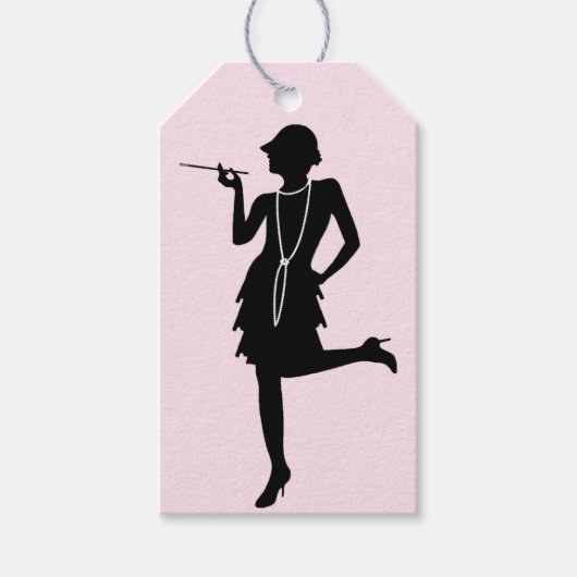 Flapper Silhouette Cadeaulabel (Voorkant)