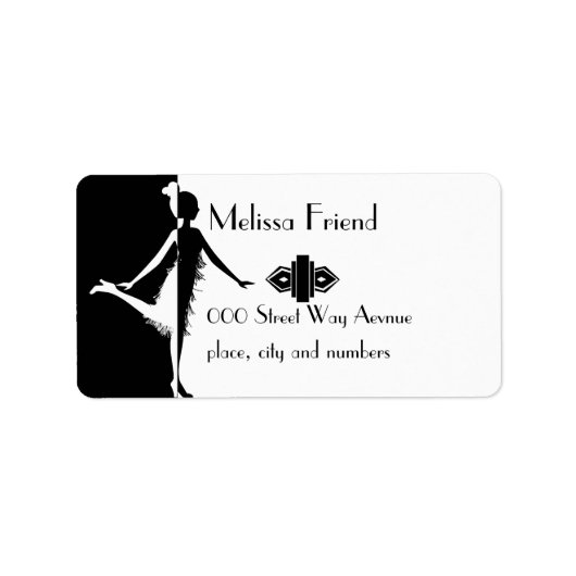 Flapper Silhouette Etiket (Voorkant)