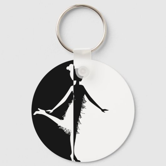 Flapper Silhouette Sleutelhanger (Voorkant)