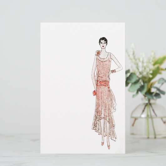 Flapper Stationery uit 1920 Briefpapier (Staand voorkant)